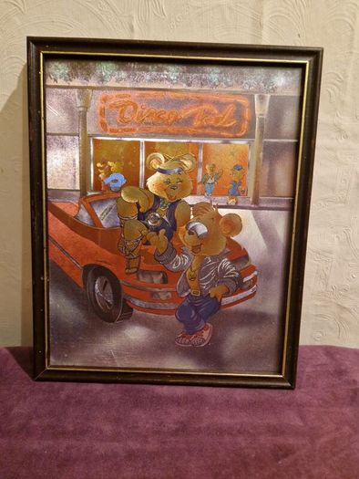 1988 Disco Ted framed foil art