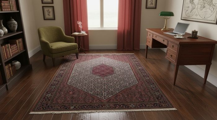 Stunning 300cm x 200cm Persian Bidjar Green Colours Hand Knotted Rug Carpet