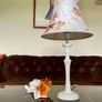 Tall Candlestick Style Table Lamp Base with an Antique White Fluted Design Image 7