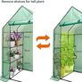 FREE EXPRESS SHIPPING Walk In Greenhouse With Shelves,Walk-In Plant Green House With Durable Green PE Cover, 3 Tiers 6 Shelves Stands with Ground Pegs & Ropes for Stability, 143x73x195cm Image 4
