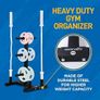 6-Pegs Olympic Weight Plate Rack & 4 Barbells  363 kg Capacity, Heavy-Duty Gym Organiser, Scratch-Resistant Frame, Powder-Coat Finish, Easy to Assemble, Compact & Space-Saving Image 6