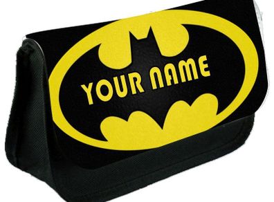 Batman Logo Personalised Pencil Case / Make Up Case / back to school stationery