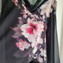 WALLIS Black floral cape layered dress Sz 12 Image 5