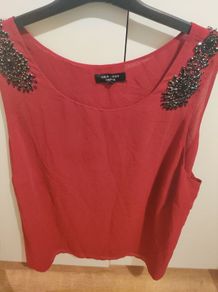 New Look Inspire burgundy embroidered top size UK20/22 EU48/50 Postage included