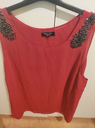 New Look Inspire burgundy embroidered top size UK20/22 EU48/50 Postage included