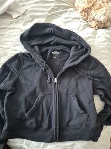 Hollister Cropped Black Hoodie