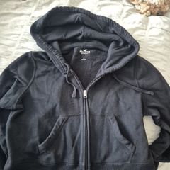 Hollister Cropped Black Hoodie