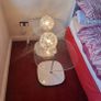 Glass & white modern bedside tables x2 Image 3