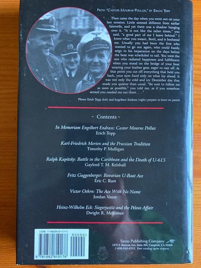 War book:'Silent Hunters.German U-Boat Commanders Of World War ll'