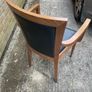 Cherry Wood and leather chairs x 6 Image 4