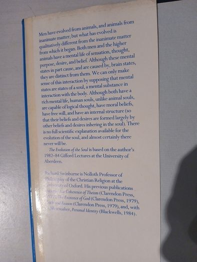 The Evolution of the Soul by Richard Swinburne