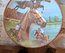 4 Royal Worcester Commemorative Plates from the Great Racehorses Collection PRICE IS FOR 1 ONLY, after paintings by Melyvn Buckley, titled Arkle, Aldaniti, Party Politics, and L Escargot, with printed factory marks, postage available or collection