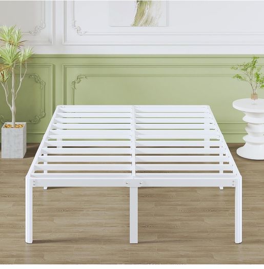 High White King Size Bed Frame 5ft with Rounded Corner