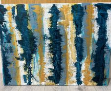 Large blue abstract painting