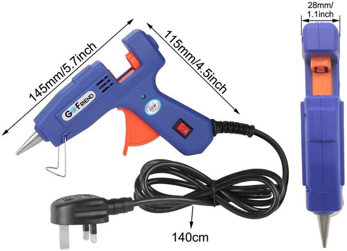 Mini Hot Melt Glue Gun, GoFriend 20-Watt Electric Glue Gun Aluminum Nozzle with 80 pcs Melt Glue Sticks(0.27 X5.9 inches) Heating DIY Craft Repair Kit