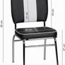 Set of 2 Retro American Diner Dining Chairs Black Faux Leather Chrome Kitchen Chairs 1950s Vintage Image 3
