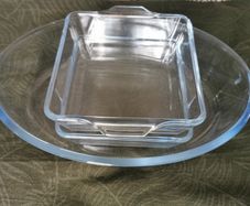 Glass baking cooking set x 3