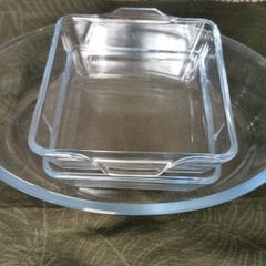 Glass baking cooking set x 3