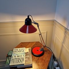 Vintage French Aluminor red desk lamp 1970/80s