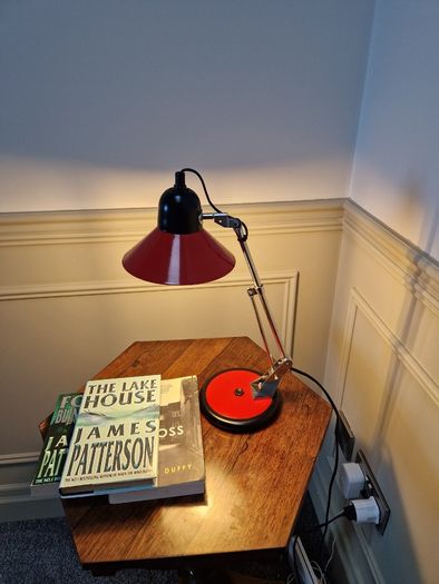 Vintage French Aluminor red desk lamp 1970/80s