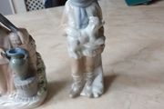 Porcelain  Figurines  X 2. Boy With  Lamb &amp; Lady With Urn.