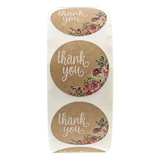 THANK YOU Stickers Roll of 500 / 1 Inch / NEW