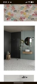 Black wall tiles, trim and grout from Tile style