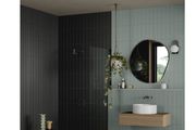 Black wall tiles, trim and grout from Tile style