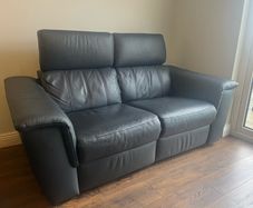 2 seater electric recliner navy blue