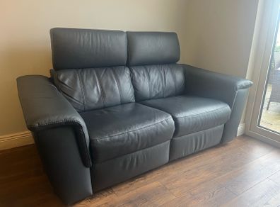 2 seater electric recliner navy blue