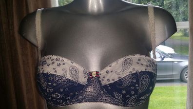 D&G paisley navy/white printed underwired bra size UK34C EUR75C Postage included