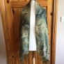 Large Green Pashmina Cashmere and Silk Shawl Scarf 70"x27"including postage Image 2
