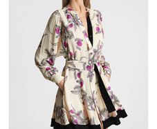 REISS Zoe Orchid Print Mini Dress