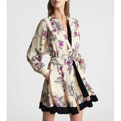 REISS Zoe Orchid Print Mini Dress
