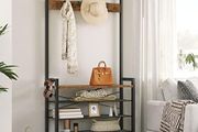 Rustic Coat Stand with Shoe Storage Bench