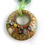 Vintage Green Aventurine Necklace with Murano glass pendant Image 7