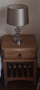 2 Bedside Lockers and Lamps For Sale
