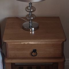 2 Bedside Lockers and Lamps For Sale