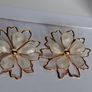 Gold & Cream Sakura Blossom Floral Statement Earrings Image 4
