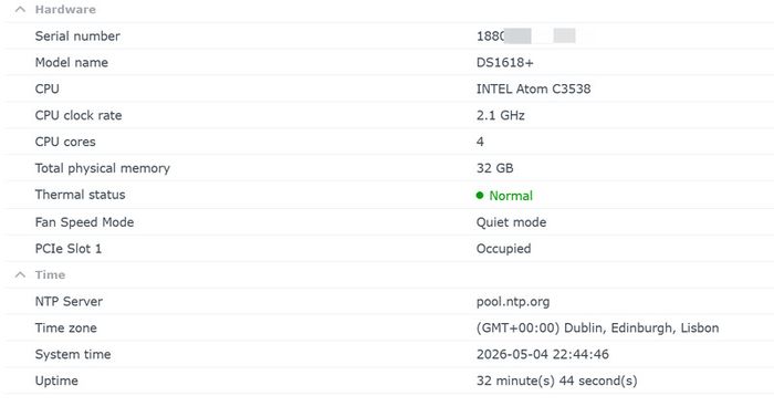 Synology DS1618+ (High Spec) | 32GB Samsung RAM | Intel 10GbE | 30TB WD Red CMR