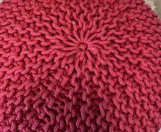 Burgundy knit foot rest /pouff for sale