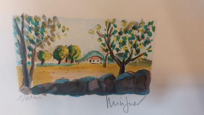 Fantastic Limited-Edition Hand-Signed Lithograph Print of a Caribbean Scene by the Renowned French Artist Alexandre Minguet (1937-1996), #937/1000