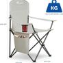 Set of 2 Folding Camping Chairs, Extra-Wide Lightweight Outdoor Chairs with Armrests, Cup Holder and a Side Pocket, 120kg Capacity per Chair - Grey Image 5