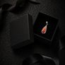 Vintage 925 Sterling Silver Signed Flame Teardrop Pendant Image 2