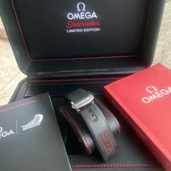 Genuine Omega rubber watch strap with stainless steel fold over clasp