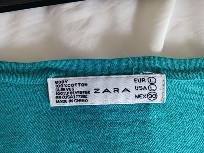 Zara Turquoise Top    Size L