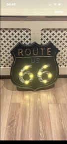 Route 66 large metal light up sign