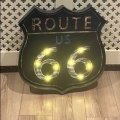 Route 66 large metal light up sign