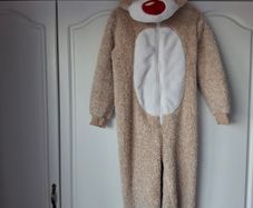 Reindeer fleece hooded onesie