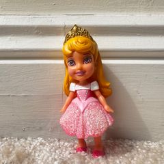 Disney Princess Mini Toddler Doll Sleeping Beauty Aurora approx. 9 cm. Used Please see photos